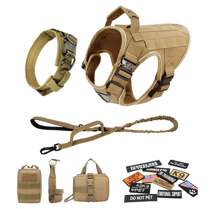 Tactical No-Pull Dog Harness (4 Metal Buckles)