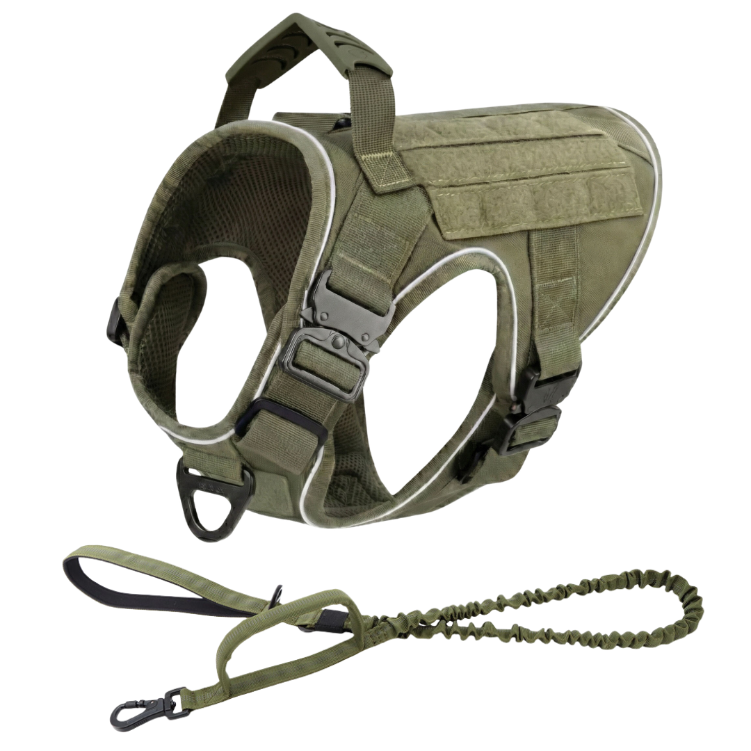Tactical No-Pull Dog Harness (4 Metal Buckles)