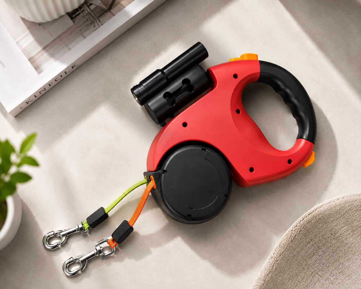 Automatic Retractable Dual Dog Leash