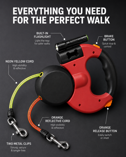 Automatic Retractable Dual Dog Leash