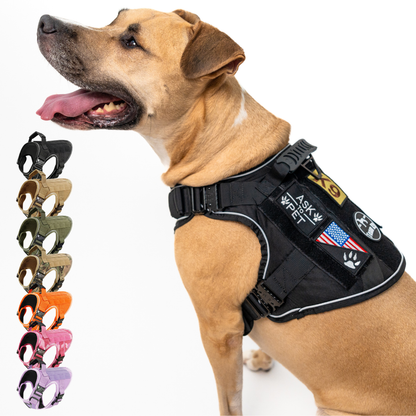 Tactical No-Pull Dog Harness (4 Metal Buckles)