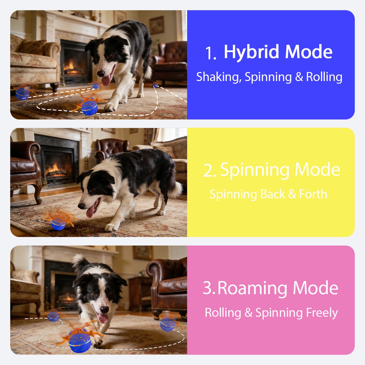 🔥 🔥 Wicked Ball Rolly Automatic Rotating Dog Toy