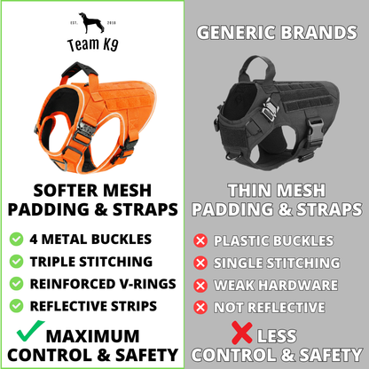 Tactical No-Pull Dog Harness (4 Metal Buckles)