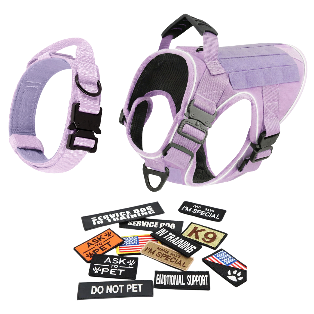 Tactical No-Pull Dog Harness (4 Metal Buckles)