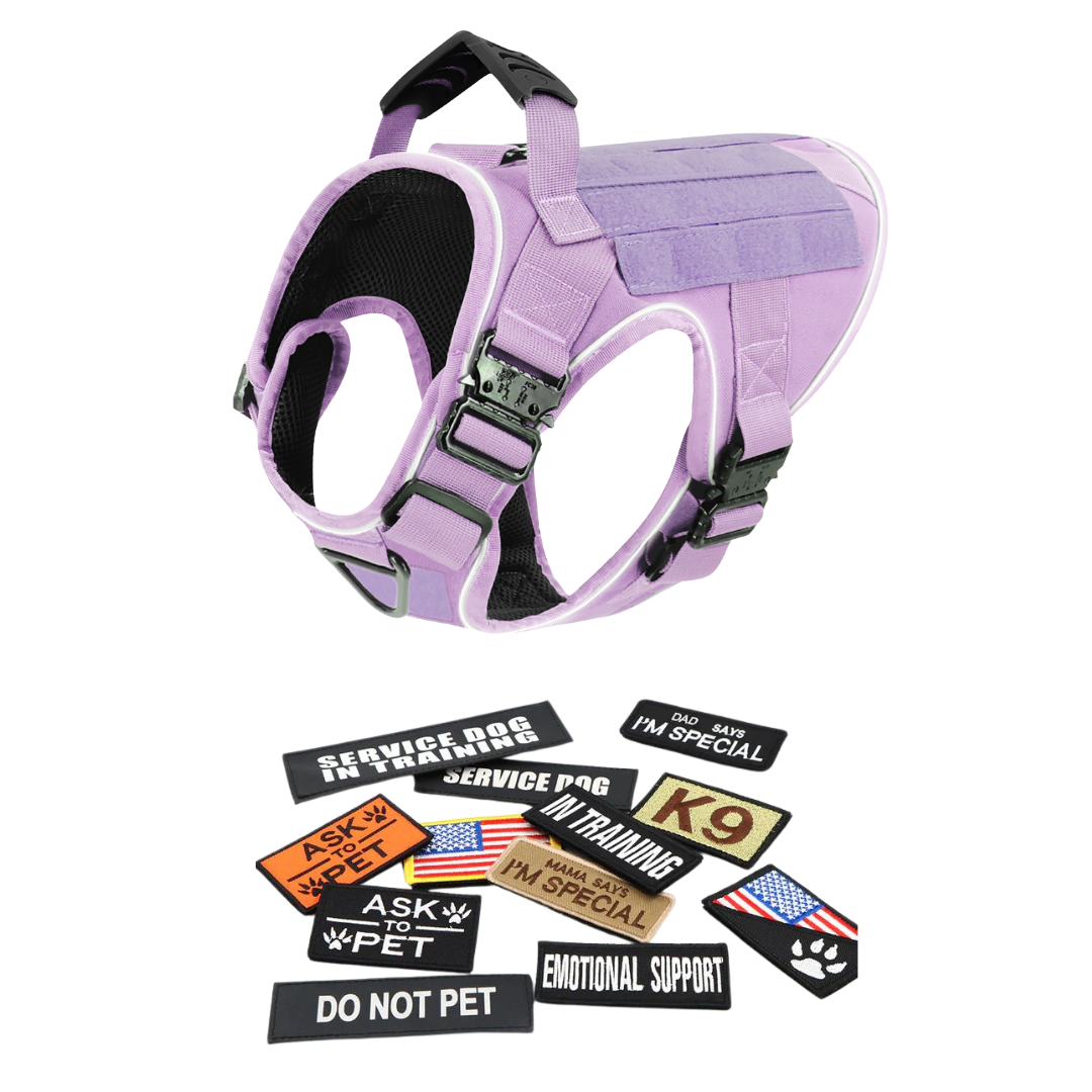 Tactical No-Pull Dog Harness (4 Metal Buckles)