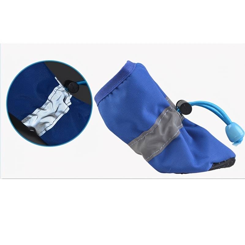 4pcs Waterproof Non-slip Plush Winter Dog Shoes