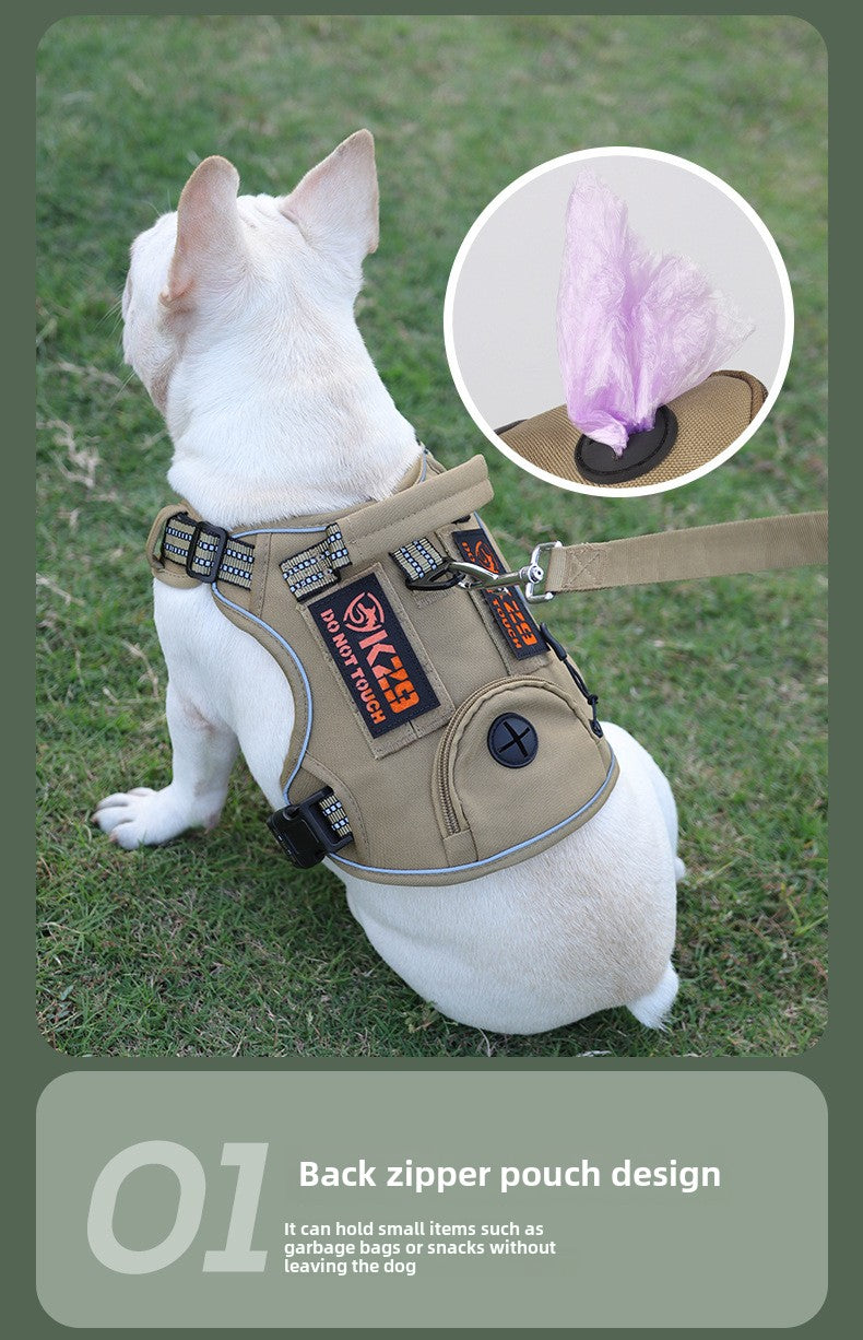 Dog Leash Vest Style Dog Harness Tactical Dog Harness Multifunctional tactical chest backpack