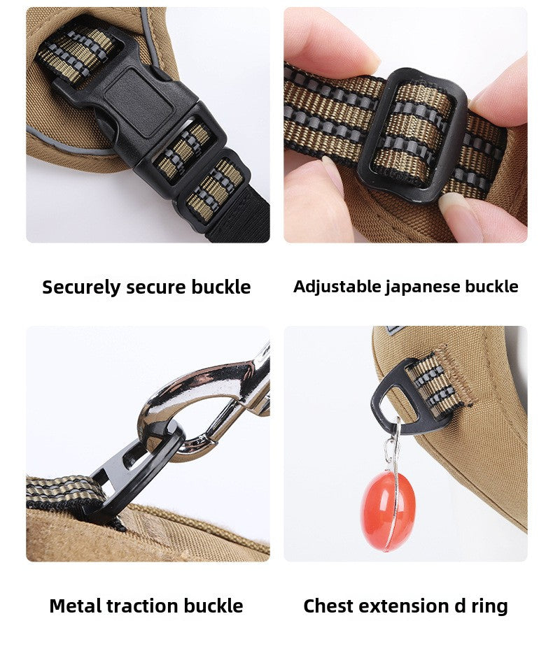 Dog Leash Vest Style Dog Harness Tactical Dog Harness Multifunctional tactical chest backpack